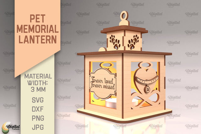 Pet Memorial Lantern SVG. 3D Lamps Laser Cut SVG Evgenyia Guschina 