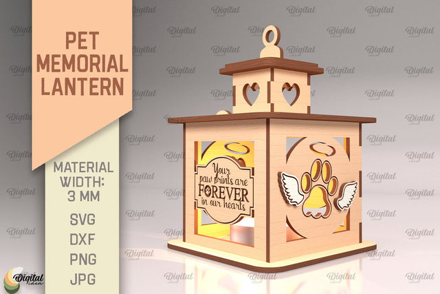Pet Memorial Lantern SVG. 3D Lamps Laser Cut SVG Evgenyia Guschina 