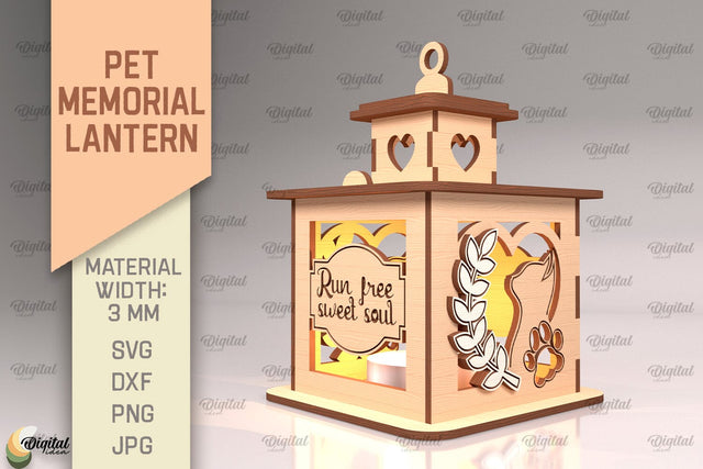 Pet Memorial Lantern SVG. 3D Lamps Laser Cut SVG Evgenyia Guschina 