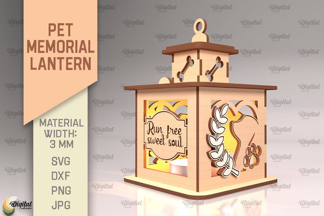 Pet Memorial Lantern SVG. 3D Lamps Laser Cut SVG Evgenyia Guschina 
