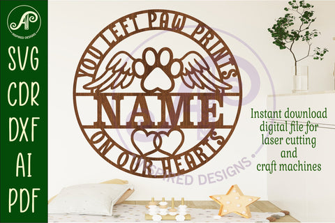 Pet Memorial name wall art sign, SVG personalized sign SVG APInspireddesigns 