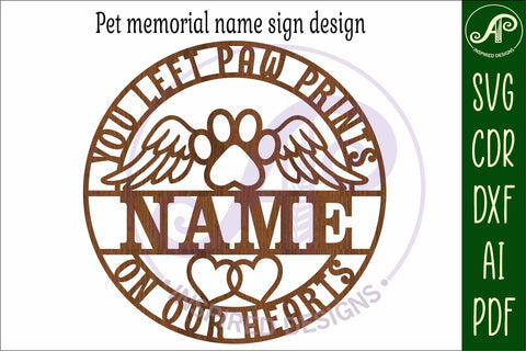 Pet Memorial name wall art sign, SVG personalized sign SVG APInspireddesigns 