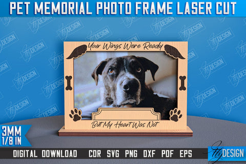 Pet Memorial Photo Frame Laser Cut Bundle | Photo Frame Laser Cut | Animals Photo Frame Design SVG Fly Design 