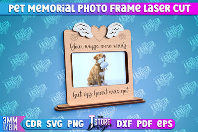Pet Memorial Photo Frame Laser Cut | Photo Frame Laser Cut | Animals Photo Frame Design SVG The T Store Design 