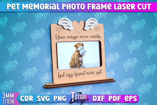 Pet Memorial Photo Frame Laser Cut | Photo Frame Laser Cut | Animals Photo Frame Design SVG The T Store Design 