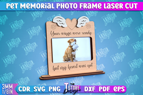 Pet Memorial Photo Frame Laser Cut | Photo Frame Laser Cut | Animals Photo Frame Design SVG The T Store Design 