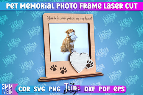 Pet Memorial Photo Frame Laser Cut | Photo Frame Laser Cut | Animals Photo Frame Design SVG The T Store Design 
