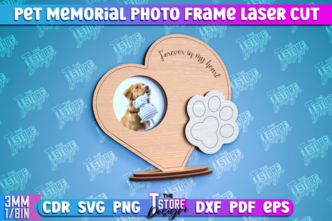 Pet Memorial Photo Frame Laser Cut | Photo Frame Laser Cut | Animals Photo Frame Design SVG The T Store Design 