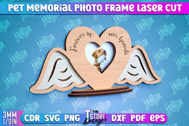 Pet Memorial Photo Frame Laser Cut | Photo Frame Laser Cut | Animals Photo Frame Design SVG The T Store Design 