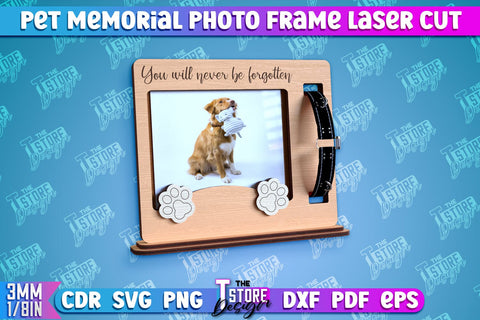 Pet Memorial Photo Frame Laser Cut | Photo Frame Laser Cut | Animals Photo Frame Design SVG The T Store Design 