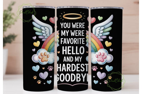 Pet Memorial Rainbow Tumbler Wrap Sublimation PixelChick 