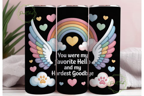 Pet Memorial Rainbow Tumbler Wrap Sublimation PixelChick 