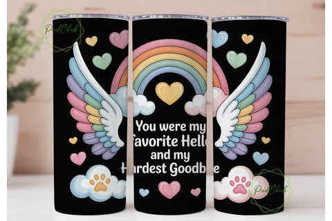 Pet Memorial Rainbow Tumbler Wrap Sublimation PixelChick 