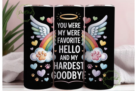 Pet Memorial Rainbow Tumbler Wrap Sublimation PixelChick 
