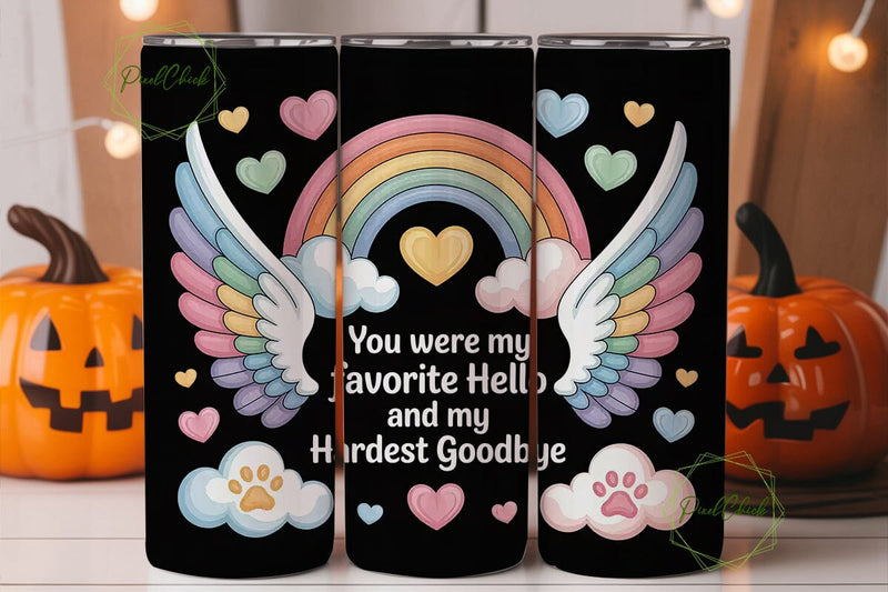 Pet Memorial Rainbow Tumbler Wrap Sublimation PixelChick 