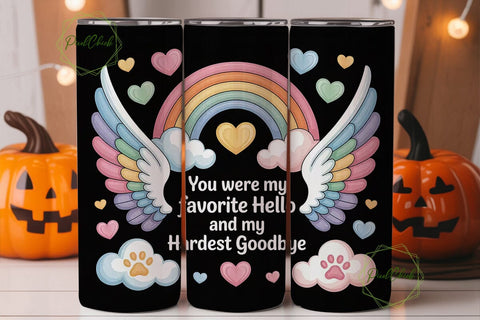 Pet Memorial Rainbow Tumbler Wrap Sublimation PixelChick 
