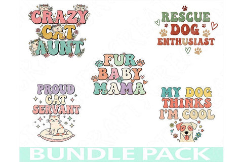 Pet Parent Png Bundle, Funny Cat & Dog Quotes, Animal Lover Clipart, Fur Baby Mom Designs, Pet Humor Sublimation, Boho Pet Lover Pngs SVG TiffsCraftyCreations 