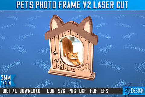 Pet Photo Frame v.2 Bundle | Home Pets | Paws Print | Best Friend | Cats and Dogs | CNC File SVG Fly Design 