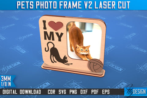 Pet Photo Frame v.2 Bundle | Home Pets | Paws Print | Best Friend | Cats and Dogs | CNC File SVG Fly Design 