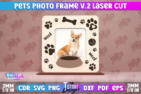 Pet Photo Frame v.2 Bundle | Home Pets | Paws Print | Best Friend | CNC File SVG The T Store Design 