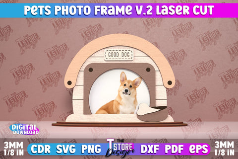 Pet Photo Frame v.2 Bundle | Home Pets | Paws Print | Best Friend | CNC File SVG The T Store Design 