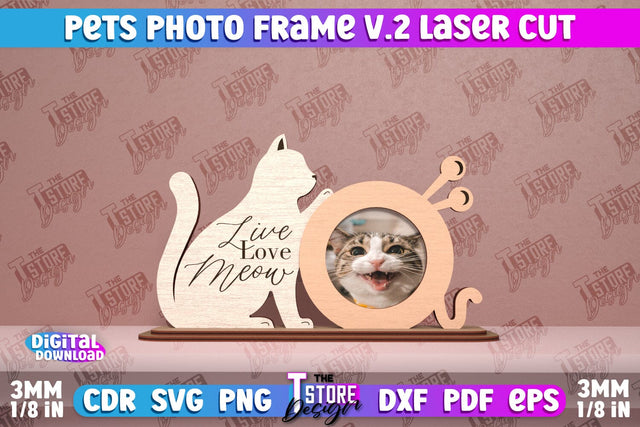 Pet Photo Frame v.2 | Home Pets | Paws Print | Best Friend | CNC File SVG The T Store Design 