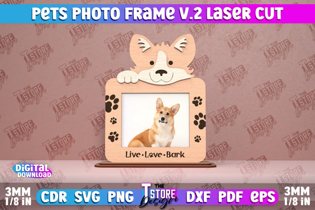 Pet Photo Frame v.2 | Home Pets | Paws Print | Best Friend | CNC File SVG The T Store Design 