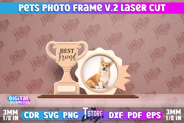Pet Photo Frame v.2 | Home Pets | Paws Print | Best Friend | CNC File SVG The T Store Design 