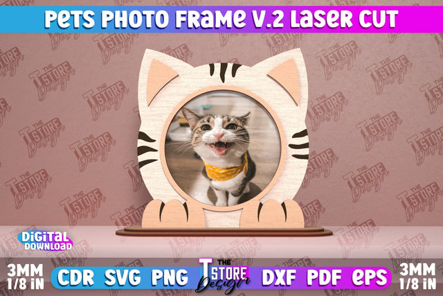 Pet Photo Frame v.2 | Home Pets | Paws Print | Best Friend | CNC File SVG The T Store Design 