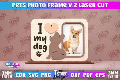 Pet Photo Frame v.2 | Home Pets | Paws Print | Best Friend | CNC File SVG The T Store Design 