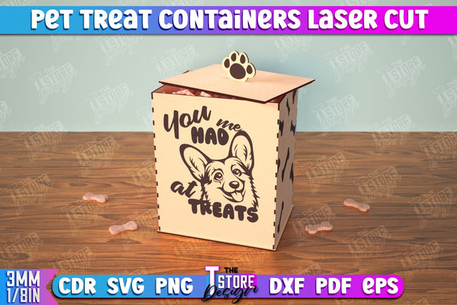 Pet Treat Containers | Feeding Accessories | Containers with Treats | CNC File SVG The T Store Design 