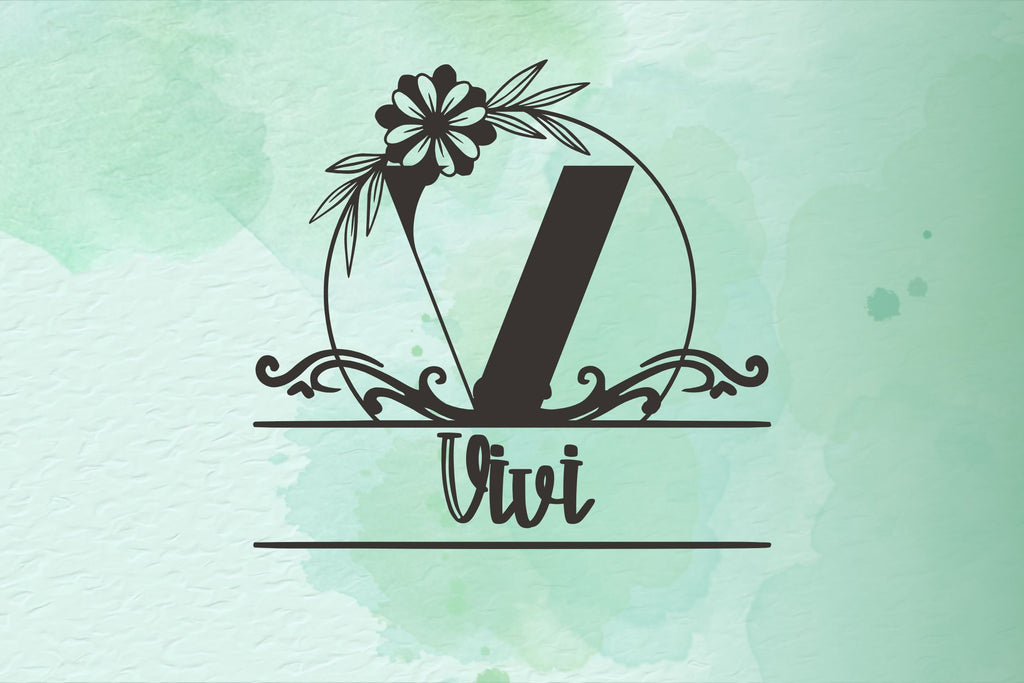 Petal Flower Line Monogram - So Fontsy