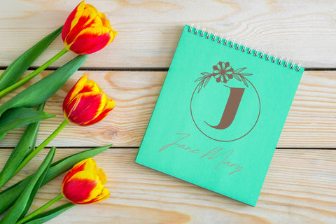 Petal Flower Monogram Font Dm Letter Studio 