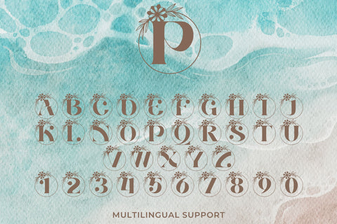 Petal Flower Monogram Font Dm Letter Studio 