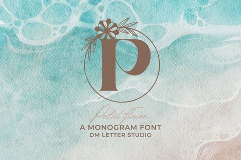 Petal Flower Monogram Font Dm Letter Studio 