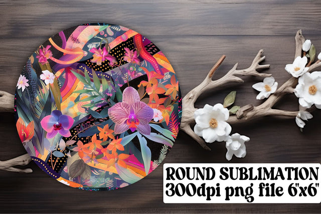 Petal Ornaments Car Coaster Power Keychain PNG Sublimation afrosvg 