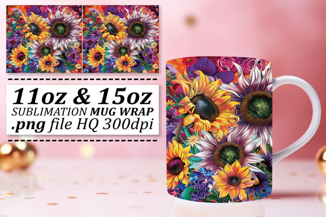 Petal Parade Mug Decoration Sublimation afrosvg 