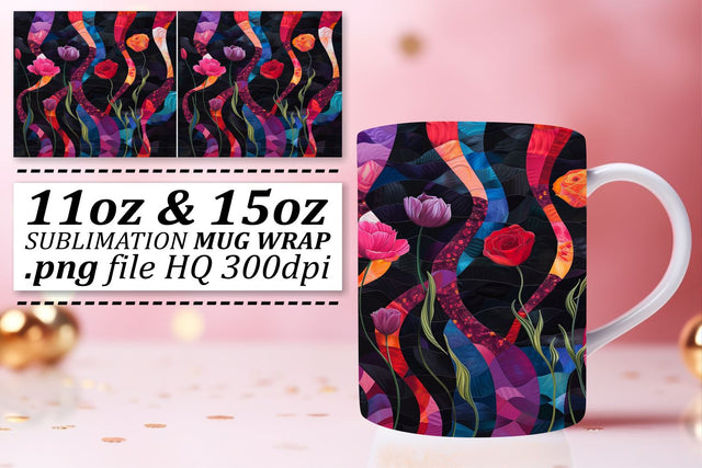Petal Parade Mug Decoration Sublimation afrosvg 