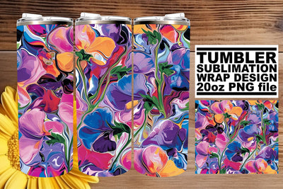 Petal Parade Tumbler Wrap: Floral Harmony Sublimation afrosvg 