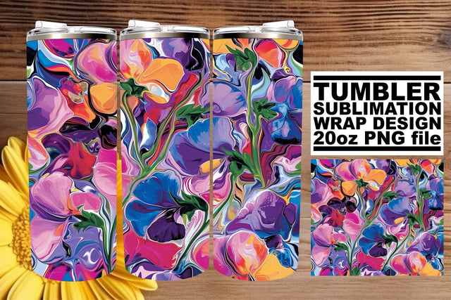 Petal Parade Tumbler Wrap: Floral Harmony Sublimation afrosvg 