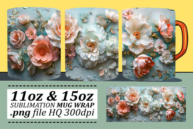 Petal Paradise Mug Artistry - Spring's Sublimated Magic Sublimation afrosvg 