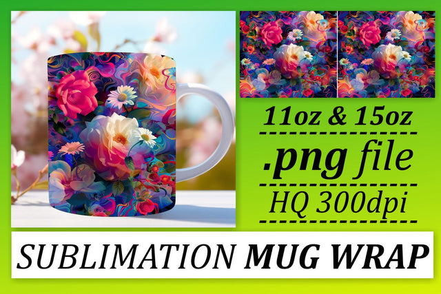Petal Perfection Cup Wrap Sublimation afrosvg 