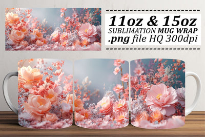 Petal Perfection Mug Charm - Sublimated Beauty for Cups Sublimation afrosvg 