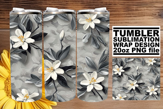 Petal Perfection Tumbler Wrap: Blossom Garden Sublimation afrosvg 