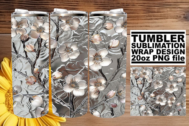 Petal Perfection Tumbler Wrap: Spring Awakening Sublimation afrosvg 