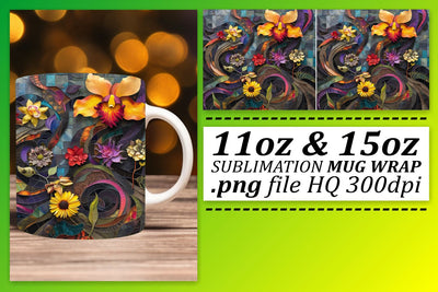 Petal Power Cup Wrap Sublimation afrosvg 