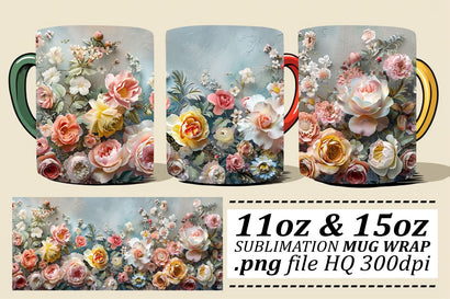 Petal Power Mug Design - Vibrant Blooms Adorning Cups Sublimation afrosvg 
