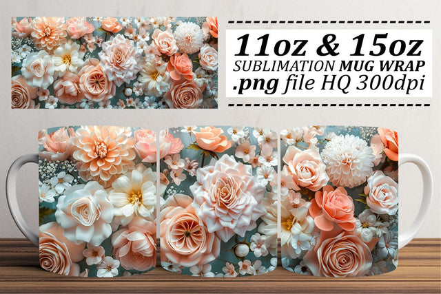 Petal Power Mug Wrap - Sublimation Magic for Cups Sublimation afrosvg 