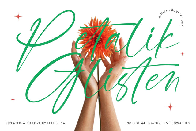 Petalik Glisten - Modern Script Font Font Letterena Studios 