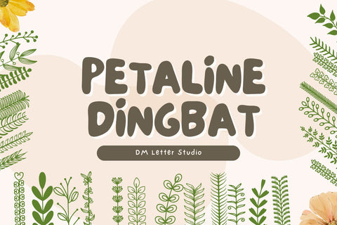 Petaline Dingbat – Whimsical Floral Vector Font for Crafters Font Dm Letter Studio 